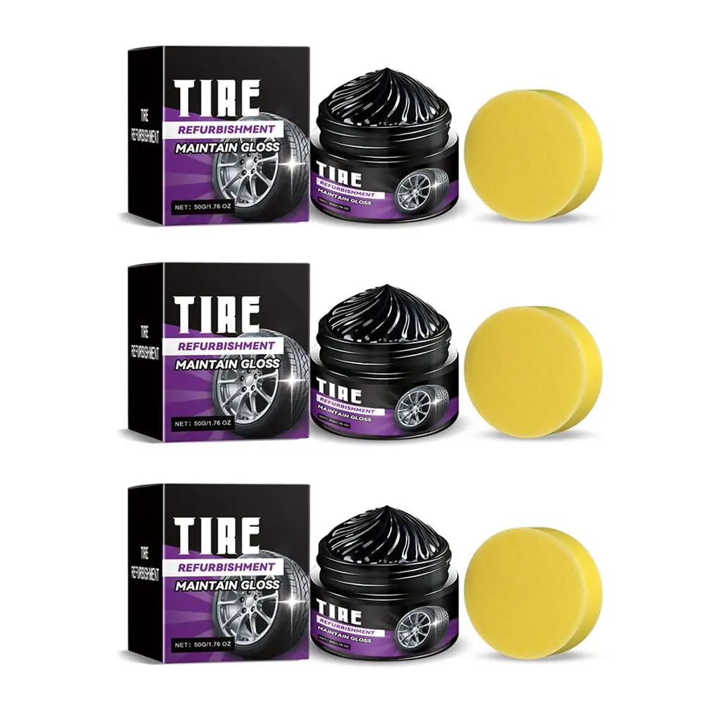 50g Tire Polishing Wax – Deep Black Gloss & UV Protection Tire Polishing Wax Oasis Select 3 Kits