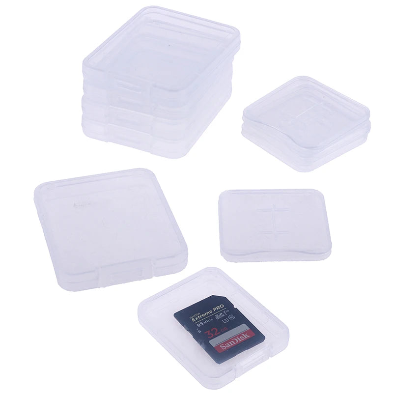 10-Pack Clear Memory Card Cases – SD, TF & CF Storage