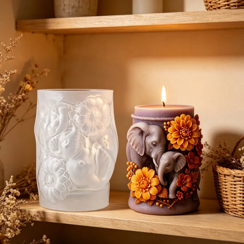 3D Elephant Silicone Candle Mold – Resin, Wax & Aromatherapy Silicone Candle Mold Oasis Select