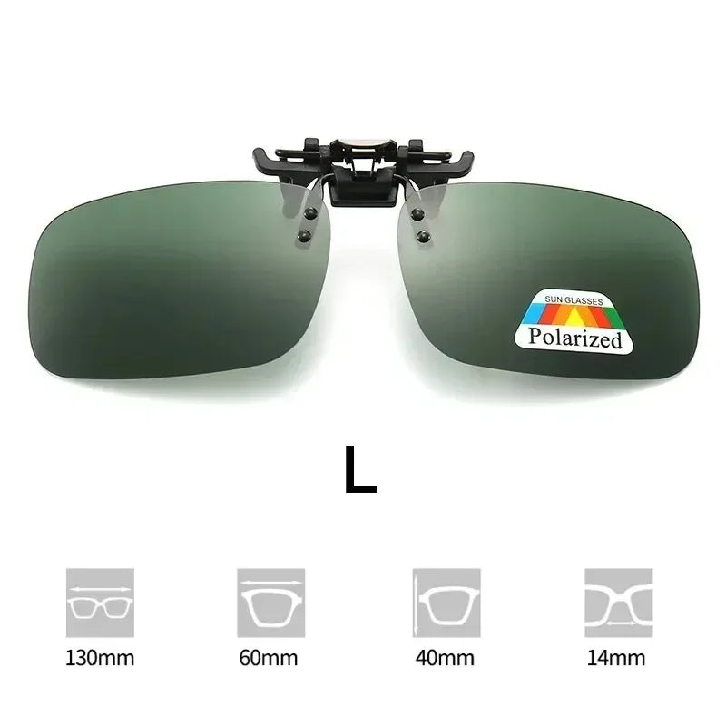 1/2/3PCS Polarized Sunglasses Clip For Driving Night Vision Glasses UV400 Outdoor Sunshade High Definition Sunglasses Clip Oasis Select Green L x1Pcs