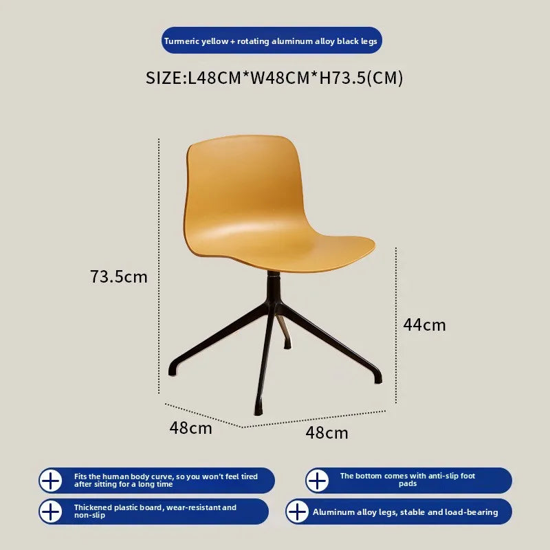 Nordic dining chair household simple small apartment ins creative backrest chair cafe milk tea shop casual solid wood chair Oasis Select Turmeric 2 pieces 1