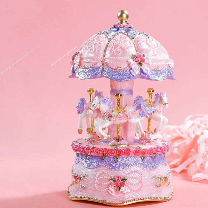 Music Box Carousel Crystal Ball Music Box Children's Birthday Gift for Girls Girlfriends Birthday Gift Music Box Oasis Select