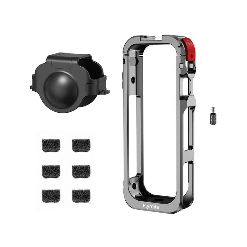 Aluminum Cage for Insta360 X5 – Protective Frame & Cold Shoe