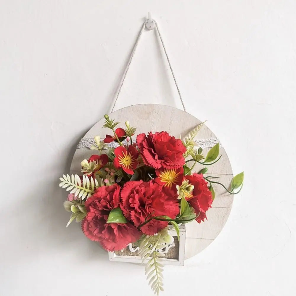 Wood Wall Decoration Flower Basket Round Wall Mounted Wall Hanging Planter Decorative Wall Hanging Flower Pots Indoor Decoration Oasis Select