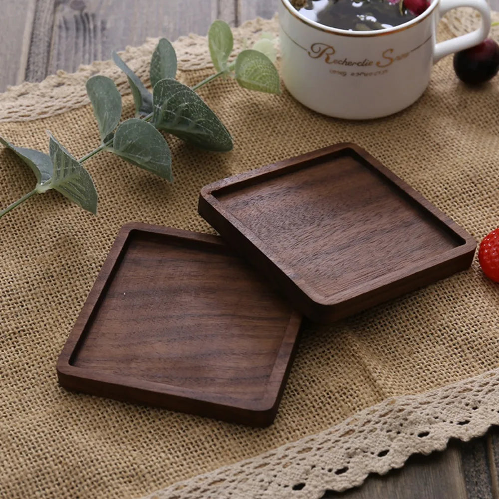 Wood Bamboo Coasters | Heat-Resistant Tea & Coffee Cup Mats