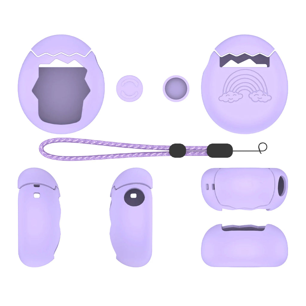 Silicone Cover with Thumb Grips & Lanyard Soft Silicone Case Silicone Full Cover Case for Tamagotchi Paradise Game Accessories Oasis Select PURPLE China Mainland