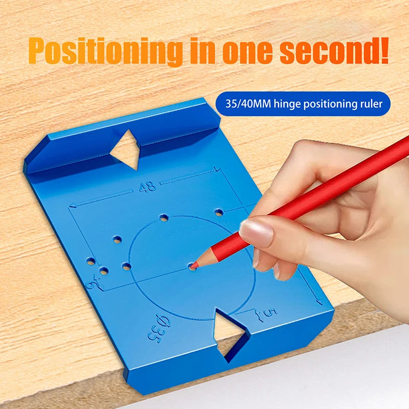 2Pcs Hinge Drilling Locator Cabinet Door Hinge Punching Positioning Ruler Template Woodworking Hinge Installation Auxiliary Tool Oasis Select Default Title