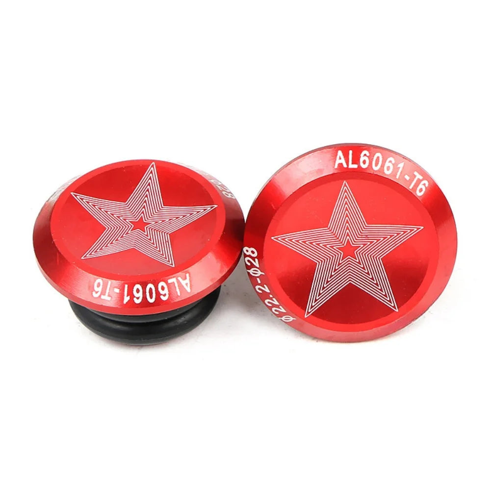2pcs Bike Handlebar End Cap Aluminum Alloy Bike Handlebar End Cap For Inner Diameter 15-20mm Handlebar Cycling Bicycle Parts Oasis Select Red