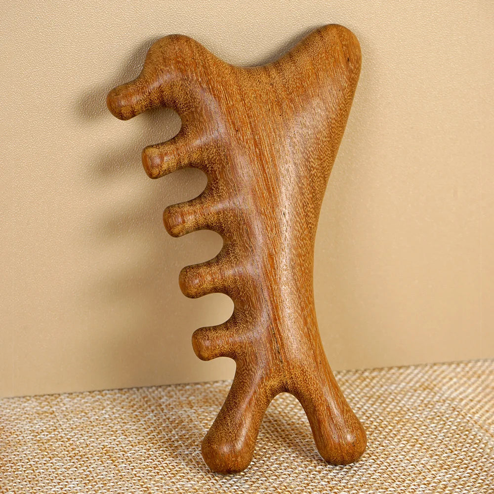 Natural Sandalwood Wide Tooth Massage Comb Set – Anti-Static Scalp Massage Comb Set Oasis Select