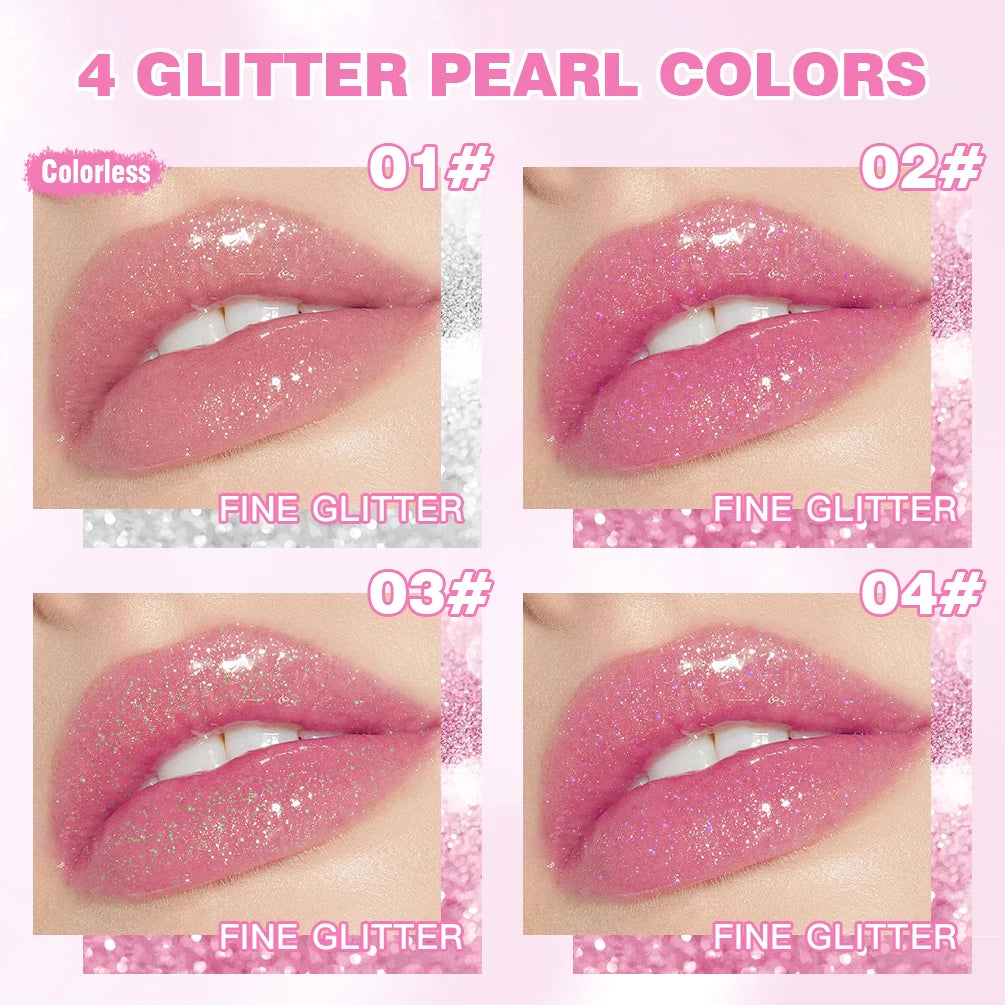 QiBest Glitter Lip Balm – Color-Changing Crystal Jelly Lipstick