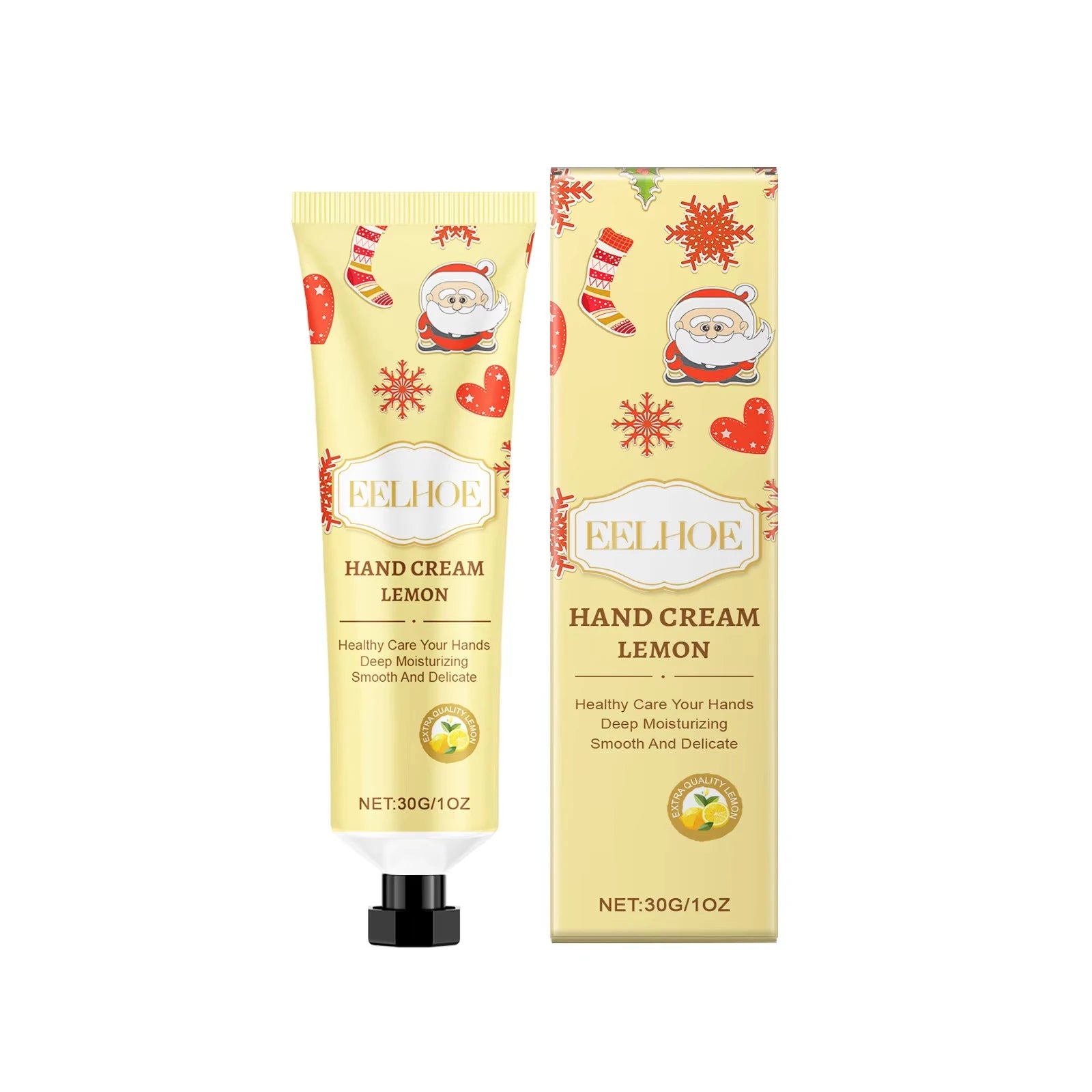 Christmas Hand Cream Moisturizing Refreshing Hand Cream for Dry Cracked Skin Nourishing Anti-Drying Smooth Winter Hydration 30g Oasis Select Lemon