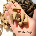 50PCS premium Palo Santo /White Sage fragrance cones, handmade, suitable for yoga meditation, reading and home office decoration Oasis Select White Sage 50pcs