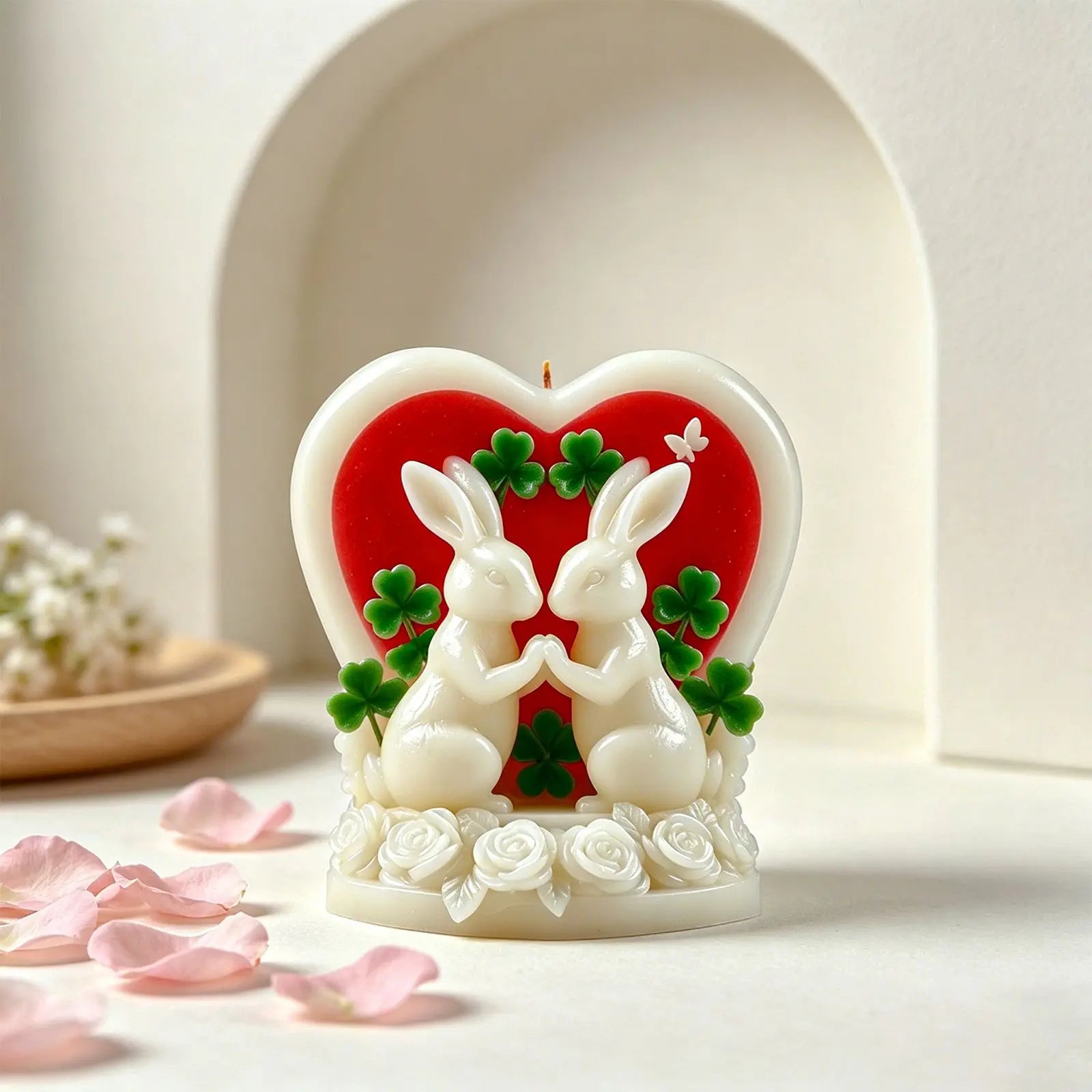 3d Rabbit Mold Silicone Love Rabbit Silicone Mold Candle Decoration Mold Three-Dimensional For Epoxy Molding Diy Projects Home Oasis Select