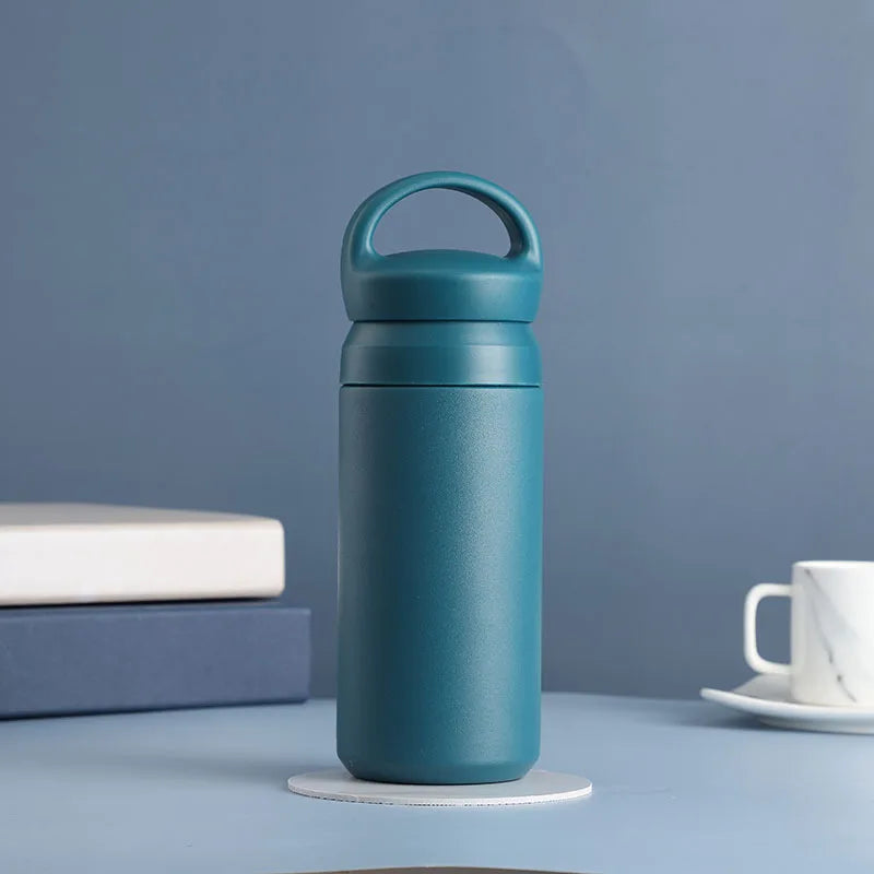 17Oz Double Wall Vacuum Insulated Water Bottle with Handle - Double Insulated Coffee Mug, Keeps Drinks Cold or Hot for Hours Oasis Select (17oz) 500ml Blue