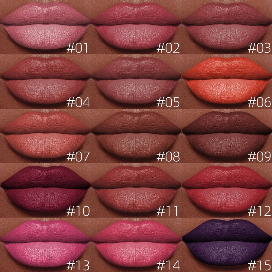 KAFURUX 15-Color Velvet Matte Lip Liner Pencil | Waterproof