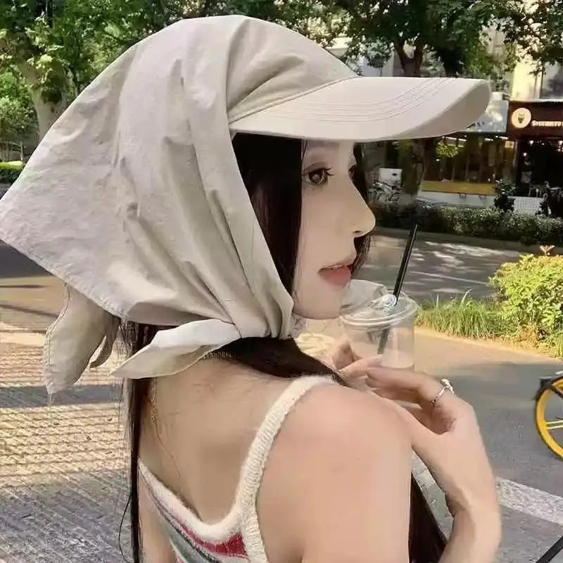 Unisex Outdoor Visor Hat with Adjustable Bandana Headscarf