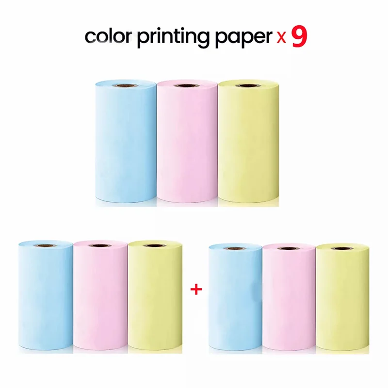 Mini Printer Thermal Paper Label Sticker Colorful Adhesive Self-adhesive Paper For Wireless Bluetooth Photo Inkless Printer 57mm Oasis Select 9pcs Thermal Color