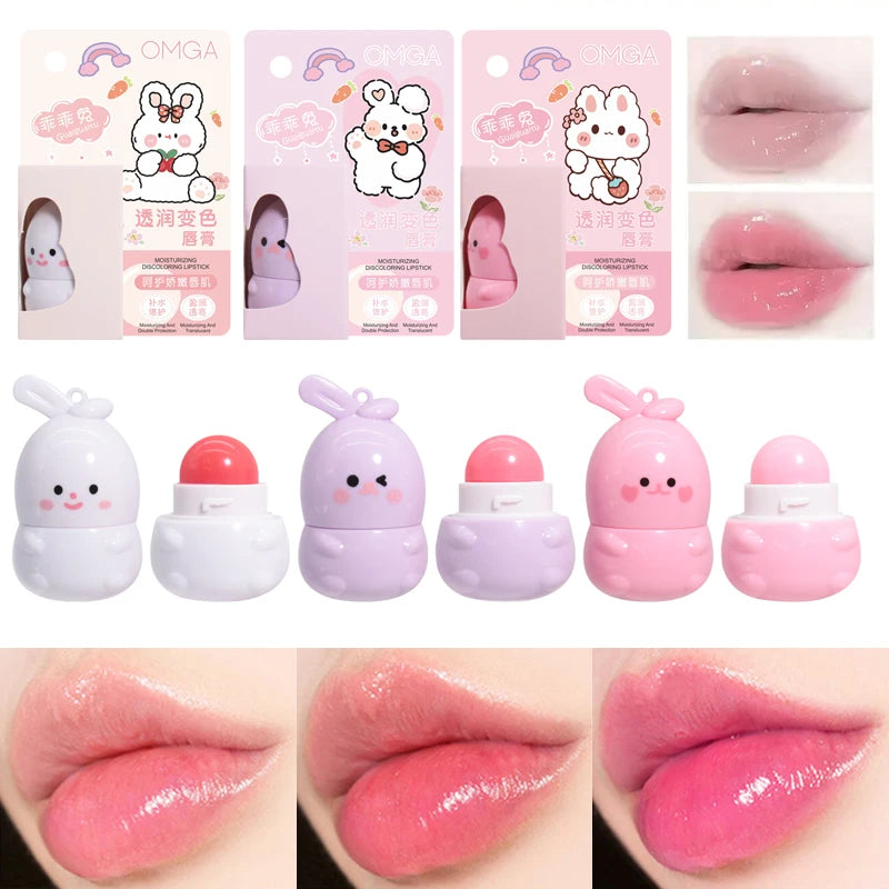 PEINIFEN Little Rabbit Moisturizing Lip Balm Set – 3 Pcs Moisturizing Lip Balm Oasis Select 3pcs