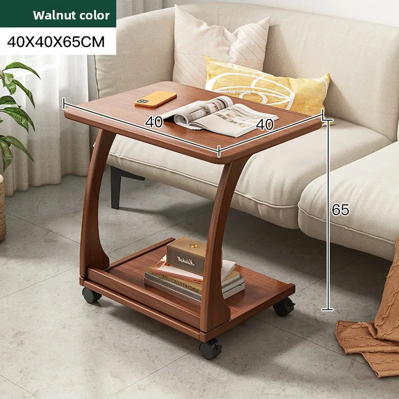Multi-functional Removable flip solid wood edge few living room household side table sofa small coffee table sturdy and durable Oasis Select Walnut G