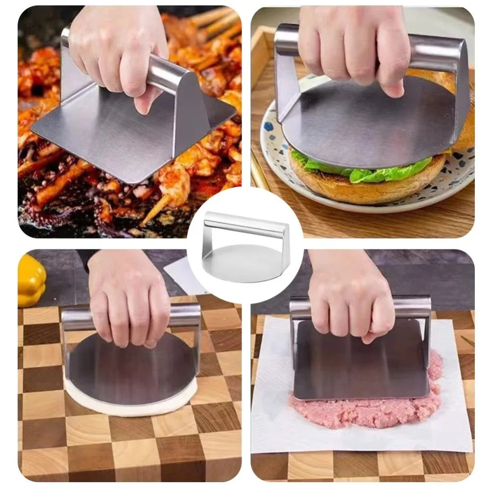 Stainless Steel Smash Burger Press | No-Rust Grill Smasher