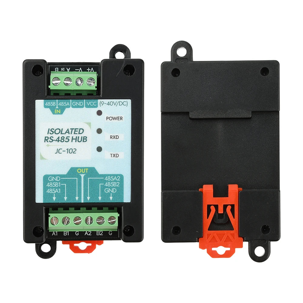 DC 9-40V RS485 2-Way Opto-Isolated Repeater Industrial-Grade 485 Hub 2-Port Anti-Interference Surge-Protected Signal Amplifier Oasis Select
