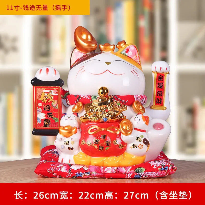 11-inch Lucky Cat Shaking Hand Ornaments Large Electric Cashier Home