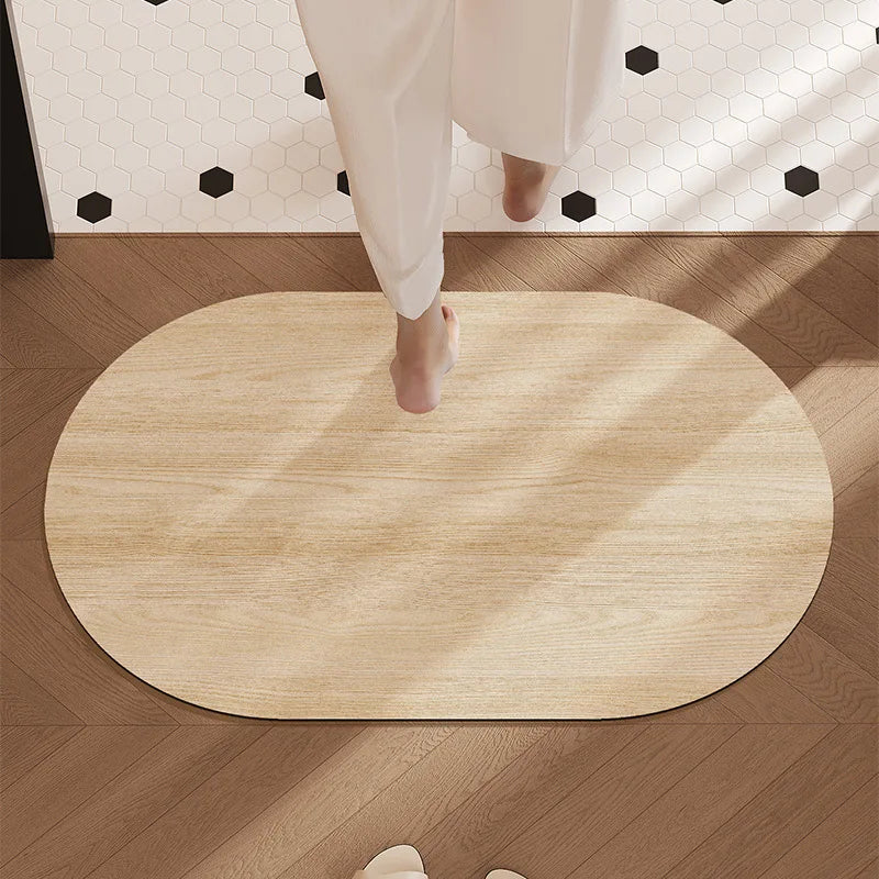 Bathroom Mats with Retro Water Absorbing and Anti Slip Properties Dirt Resistant and Easy To Maintain Made of Diatomaceous Earth Oasis Select 40x60cm Log-9