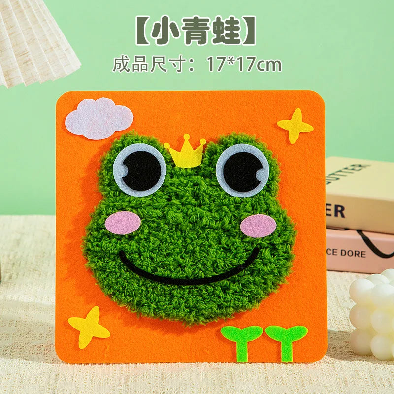 Christmas Gifts Non-woven Fabric Sewing Fun Thread Drawing Christmas Tree Children's Diy Handmade Material Toys Oasis Select Little Frog