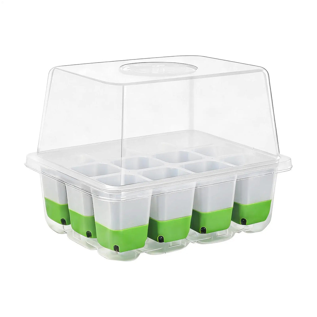 Seedling Starter Tray Indoor Garden Greenhouse Growth Potting with Cover Adjustable Humidity Germination Box Gardening Supplies Oasis Select