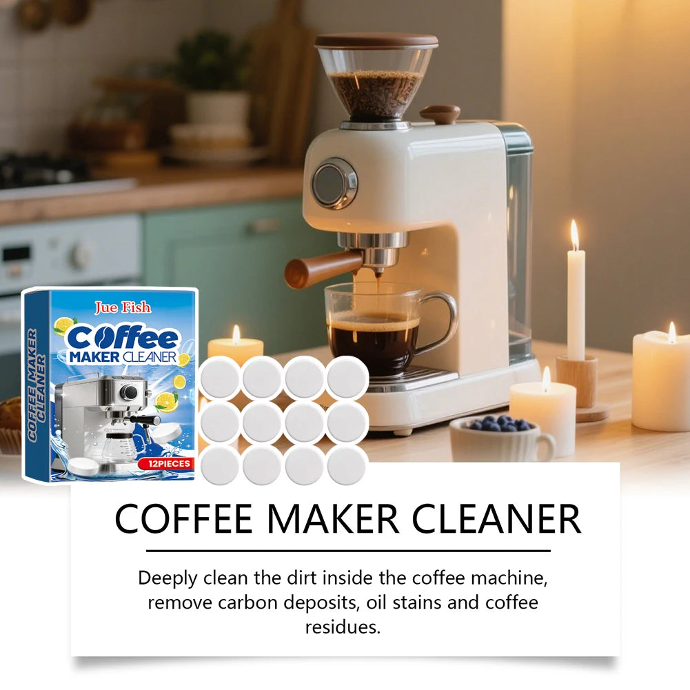 Coffee Machine Descaler Tablets – Universal Deep Cleaner 12-Pack