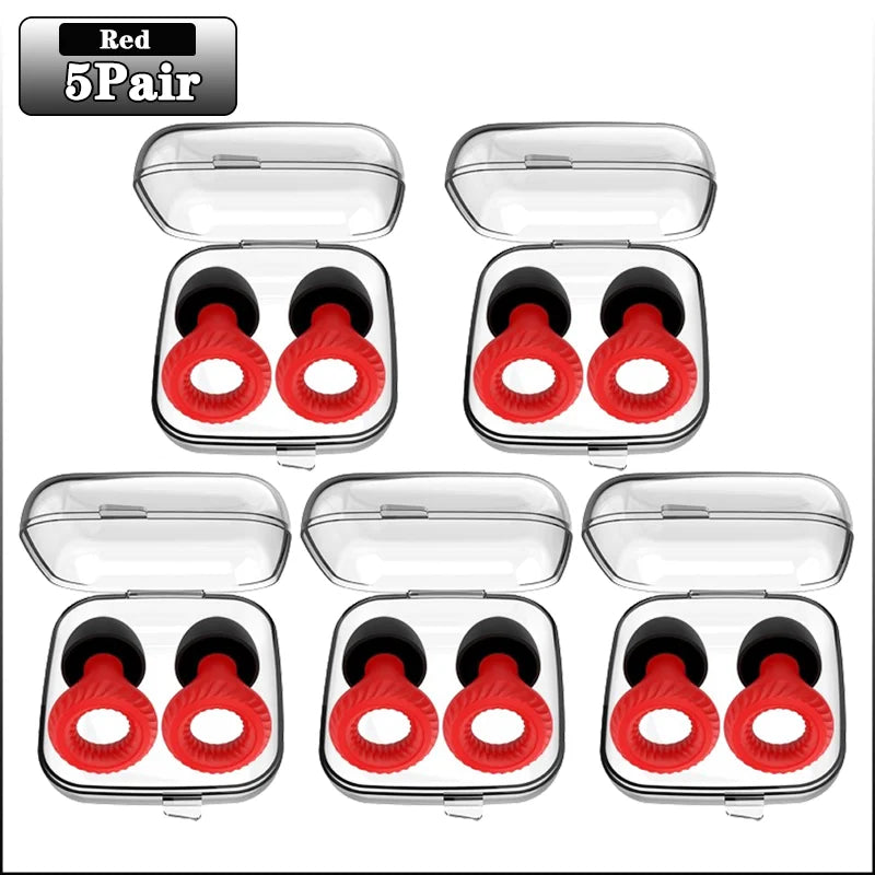 20Pairs Soundproof Silicone Sleep Anti-sound Earplugs Sleep Sleep Special Anti-noise Learning Ear Plugs Noise Cancelling Earplug Oasis Select Red-5Pairs