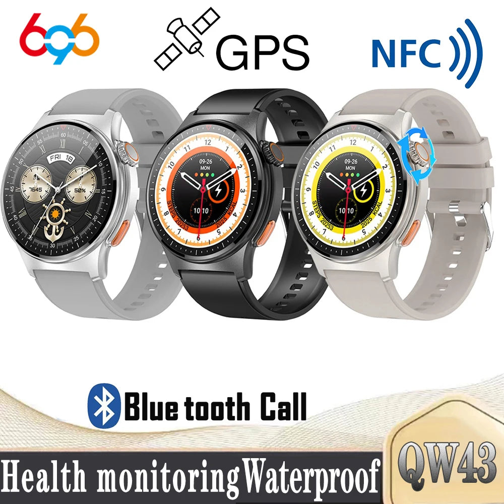 New Smartwatch Men Women 1.39" Blue Tooth Call Sports Tracker Smart Watch GPS Heart Rate Game Waterproof NFC Voice Assistant Oasis Select