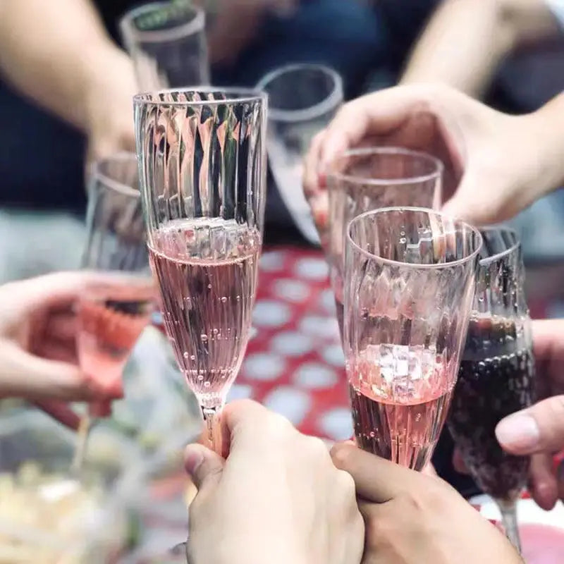 Unbreakable Plastic Champagne Goblets | Vintage Cut Wine Glass