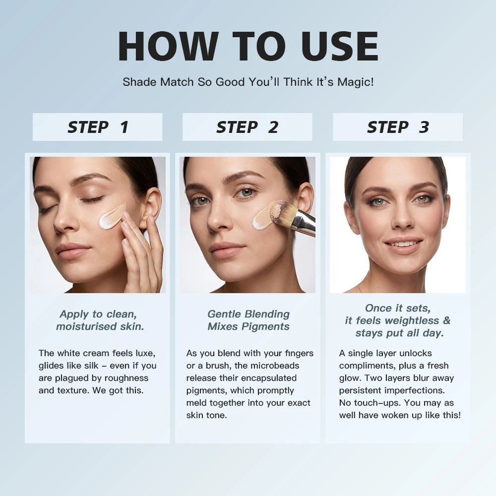 Color Changing Liquid Foundation Matte Full Coverage Concealer Waterproof Oil Control Long Lasting Face Nude Makeup Base Oasis Select