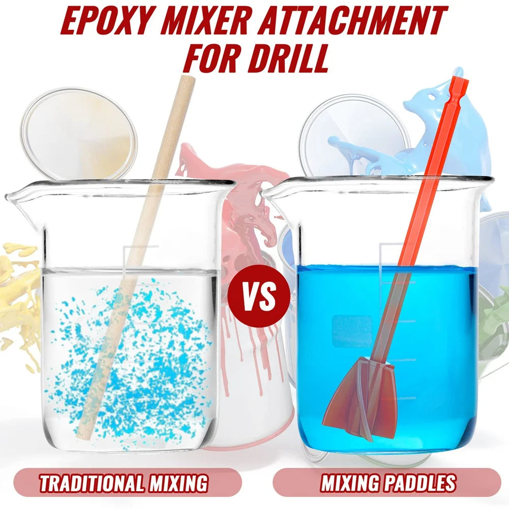 LIKE WISH 12 Pieces Epoxy Mixer Attachment For Drill Helix Paint Mixer Reusable Resin Mixer Paint Stirrers Drill Attachment Oasis Select