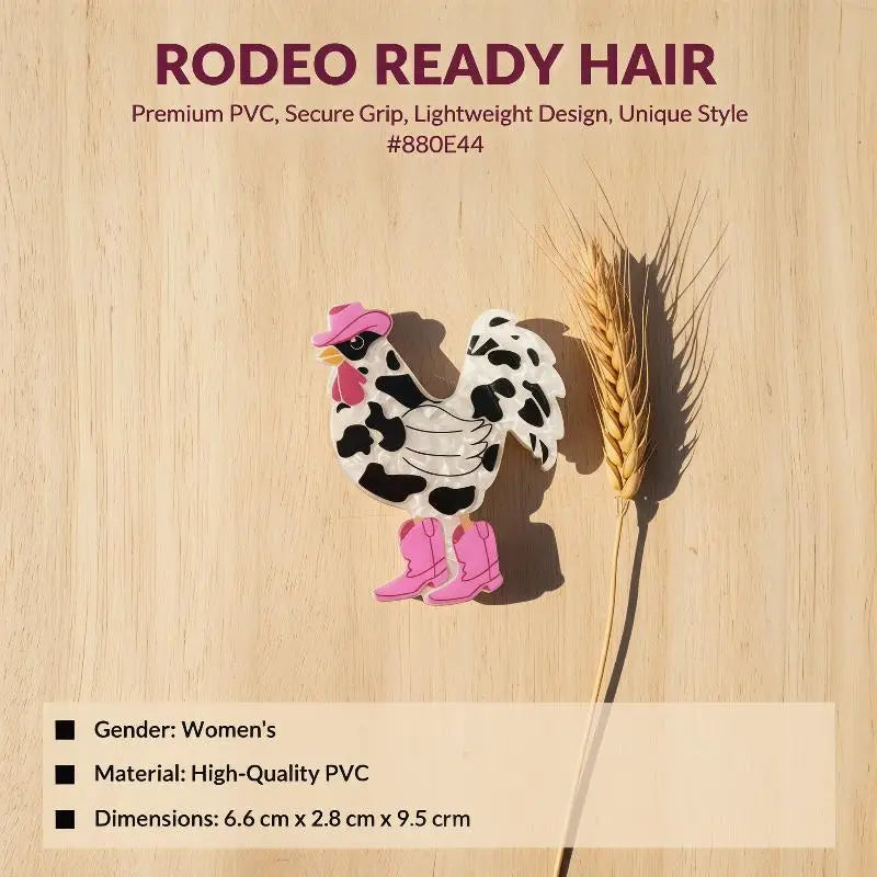 2026 The West Series Hair Claw Cowboy Punk Rooster Cartoon Acrylic Hair Clips Hair Accessories For Women Girls Oasis Select