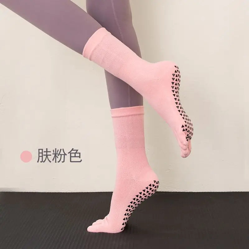 Yoga Socks Professional Non-slip Universal Indoor Sports Fitness Dance Socks Pure Cotton Sweat Absorbing Pilates Socks for Women Oasis Select pink