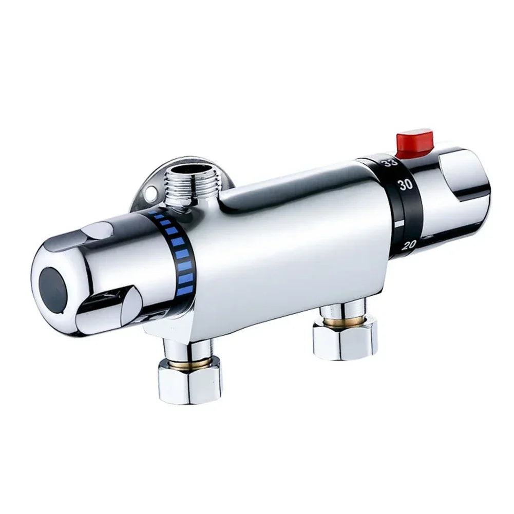 Alloy Chrome Shower Control Valve Bathroom Accessories Shower Mixer Valve For Thermostatic Exposed Bar Tap Top G1/2 Outlet Oasis Select