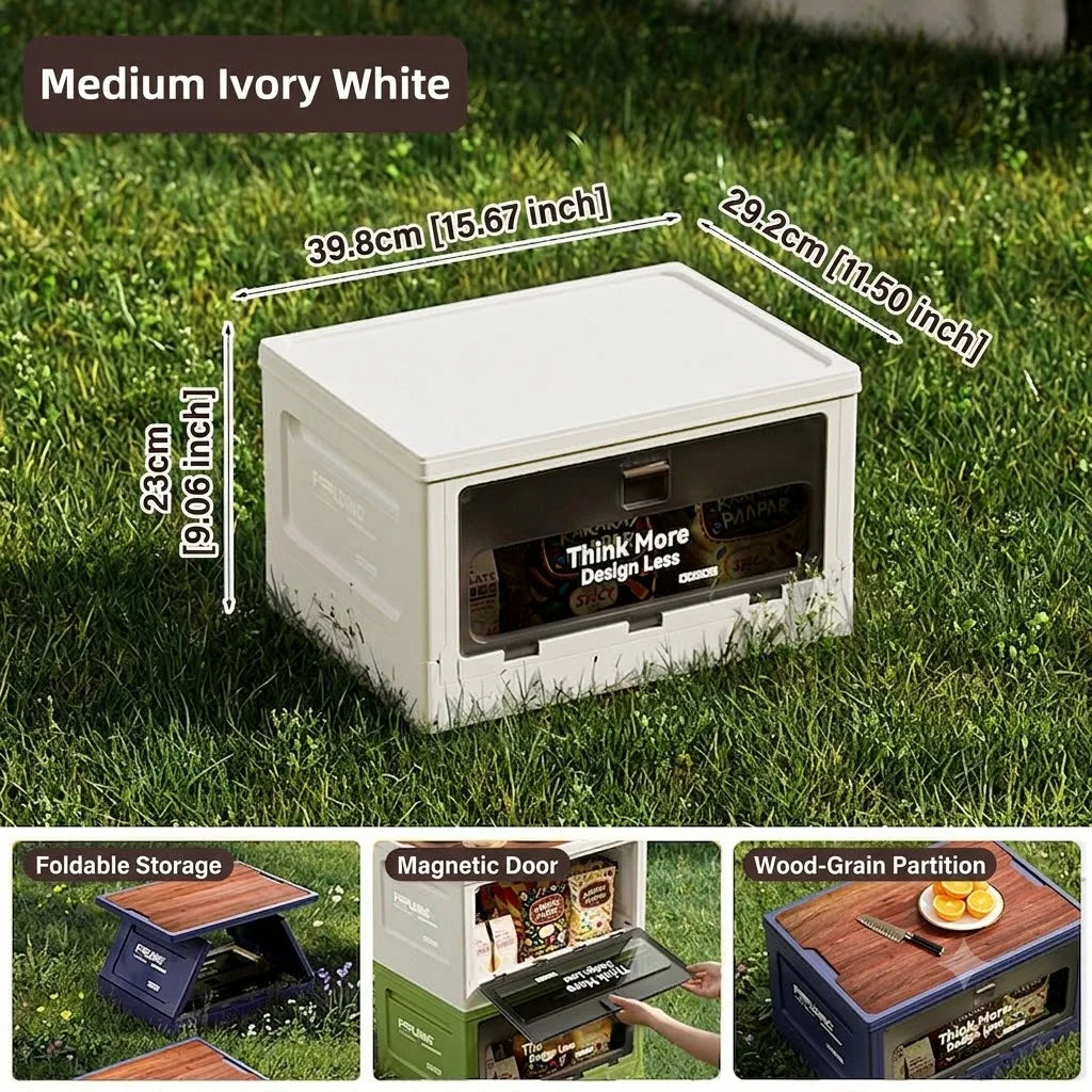 Outdoor camping revenue box with side-opening large-sized tent cover folding box for vehicle trunk organization and storage Oasis Select white