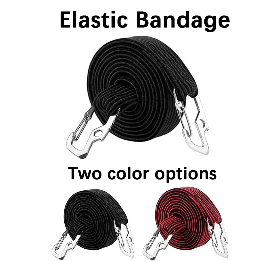 2/3/4 meters, black/red, with metal hook bungee cord, used for securing cargo for cars, bicycles, motorcycles and outdoor travel Oasis Select