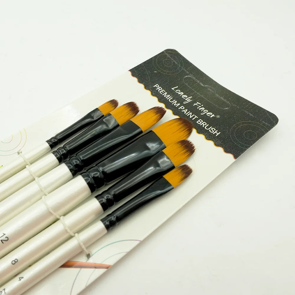 Filbert Paint Brushes Set,6 PCS Different Sizes Artist Brushes For Watercolor Acrylic Gouache Oil Ink Details Professional Filbe Oasis Select