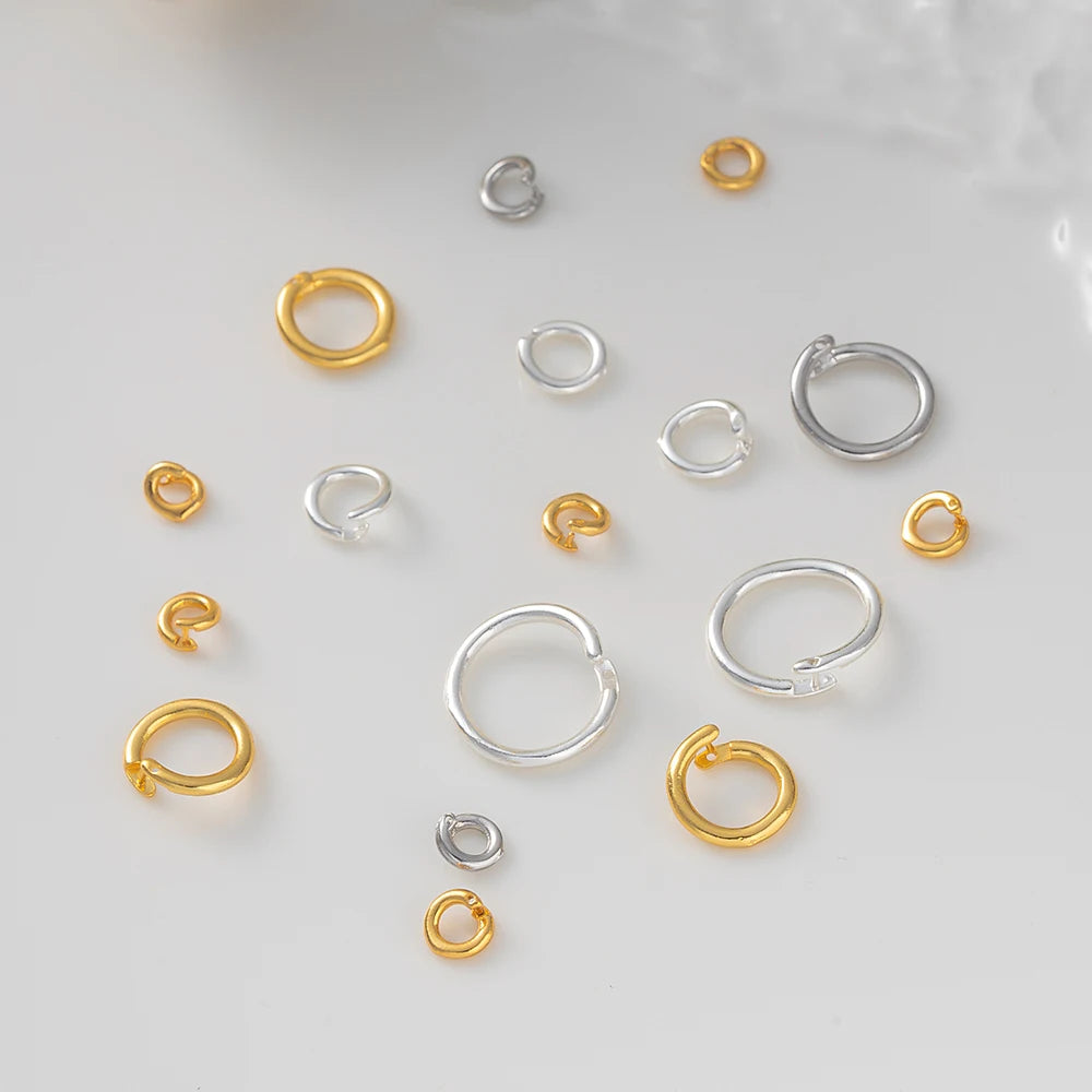 10Pcs 18K Gold Plated 4 Sizes Open Jump Rings Split Rings Connector Locking For Necklace Bracelets Jewelry Making Accessories Oasis Select