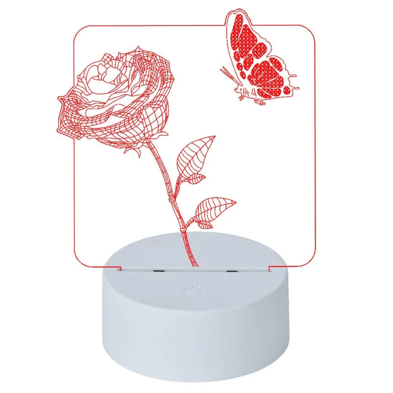 3D Acrylic LED Night Light Desktop Lamp | USB & Battery Powered