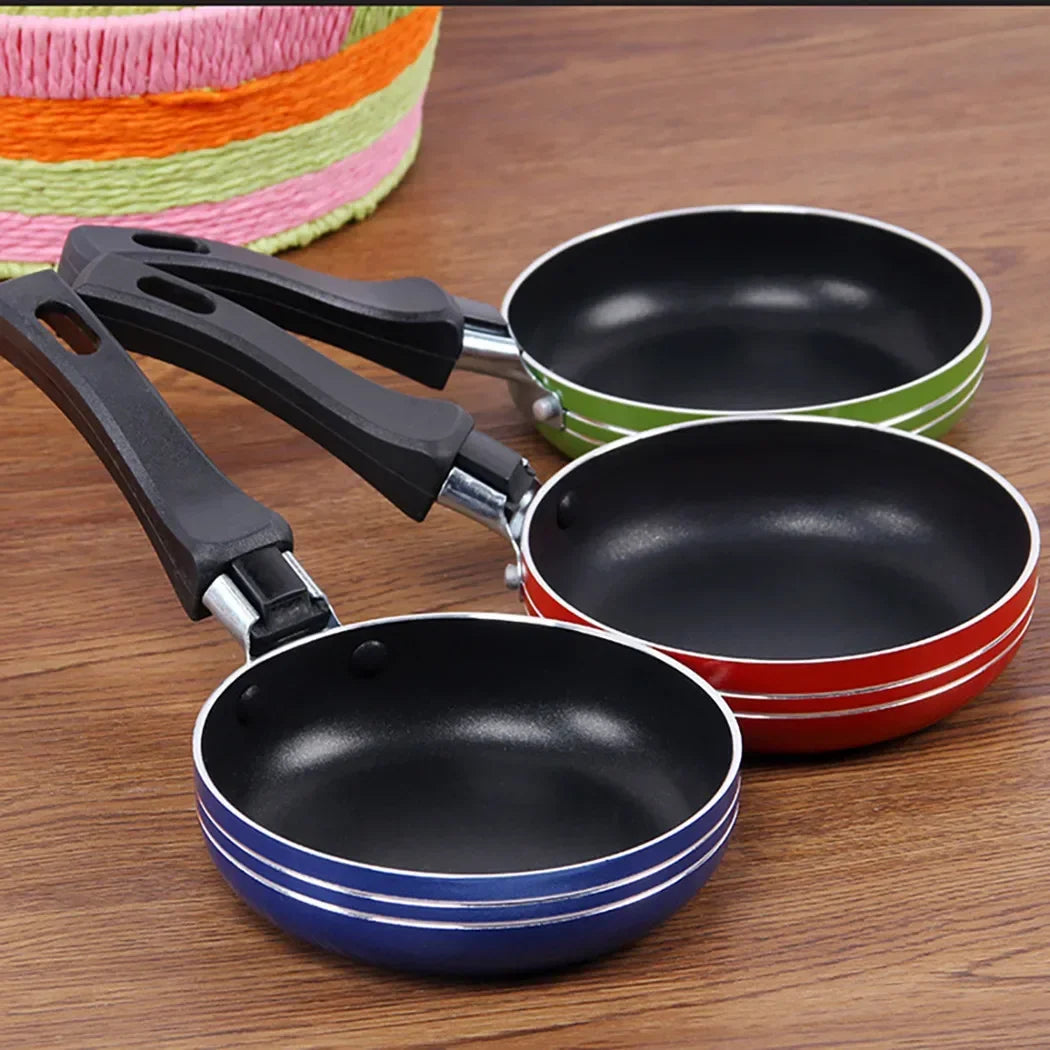 12cm/14cm/16cm Mini Frying Pan Non-Stick Steel Frypan Pot Saucepan Random Color For Cookware Kitchen Cookware Oasis Select