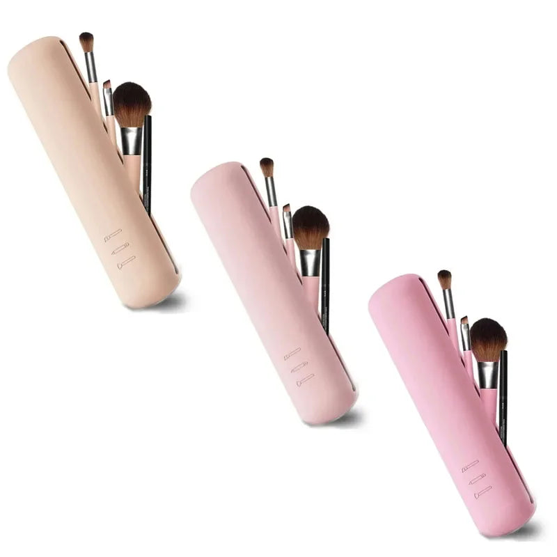 1 Silicone Brow Pencil Case Makeup Brush Eyeshadow Storage Dust-proof