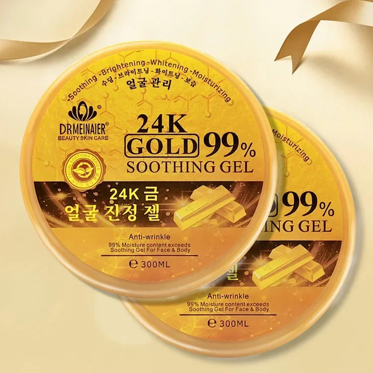 300ml 24K Gold Soothing Facial Gel Moisturizing Wrinkle Free Skin Care Lightening Oil-control Acido Clicolico Exfoliate Cream Oasis Select Default Title