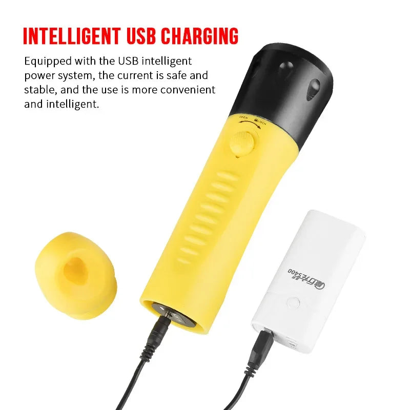 2300 Lumen Waterproof Scuba Diving Flashlight | 30W LED Torch