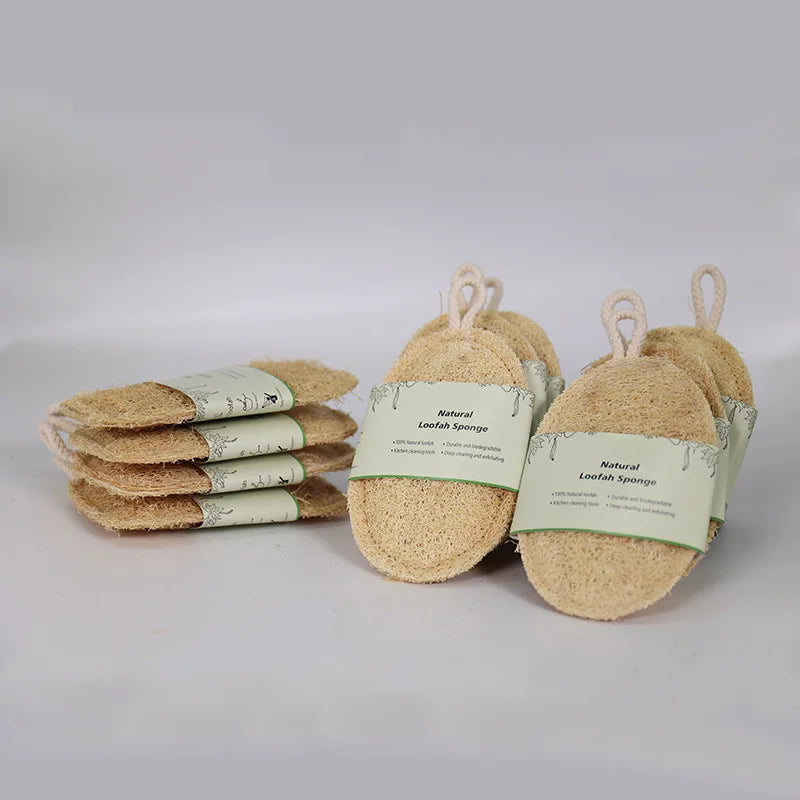 Natural Luffa Sponge for Dishes 3-Pack Eco-Friendly Kitchen Scrubber Non-Stick Oil Stain Removal Durable Dishwashing Pad Pot Pan Oasis Select