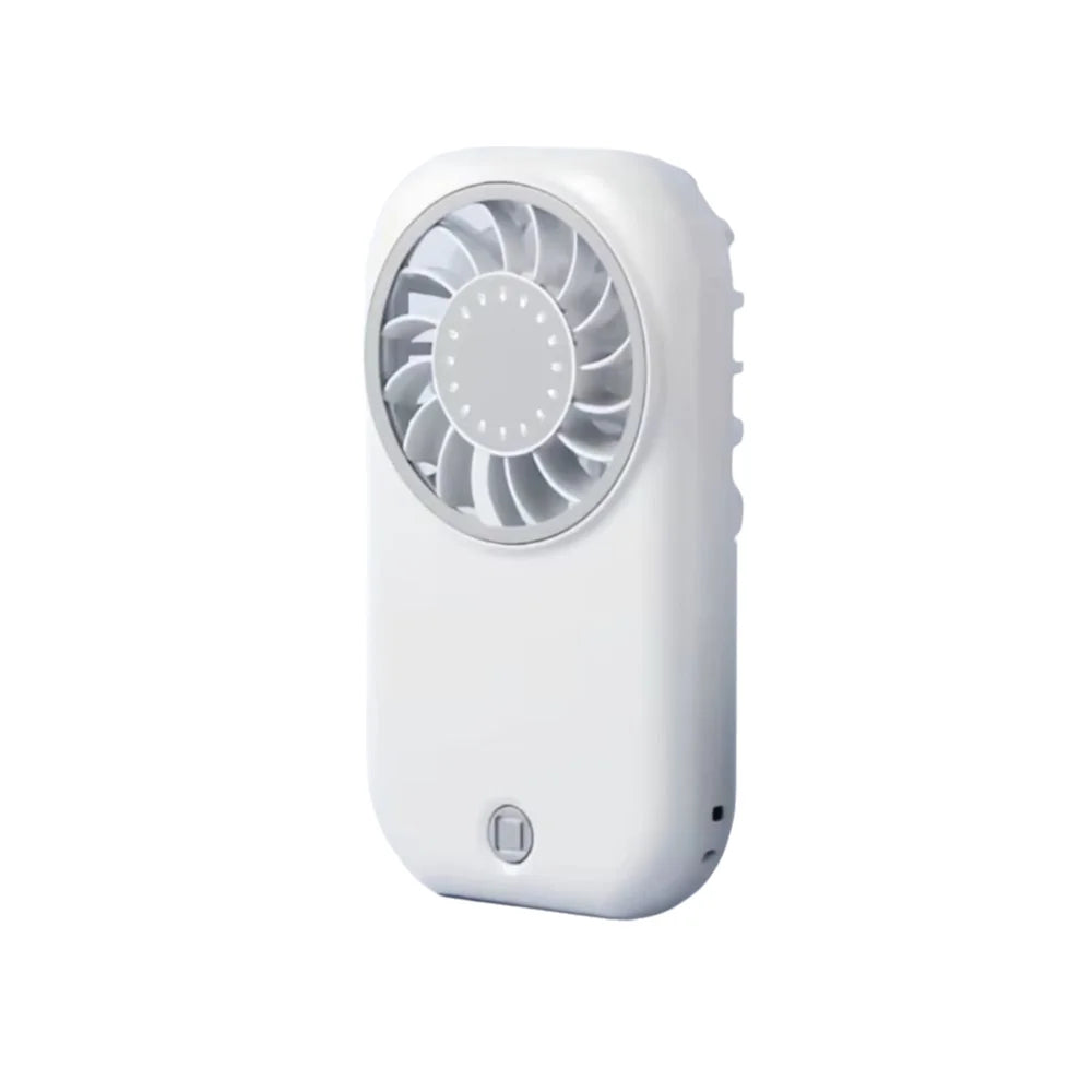 5-Speed Wind Portable Handheld Fan Ultra-Thin Design Ultra-Quiet Operation Mini Handheld Fan 1200mAh Battery Slim Folding Oasis Select White