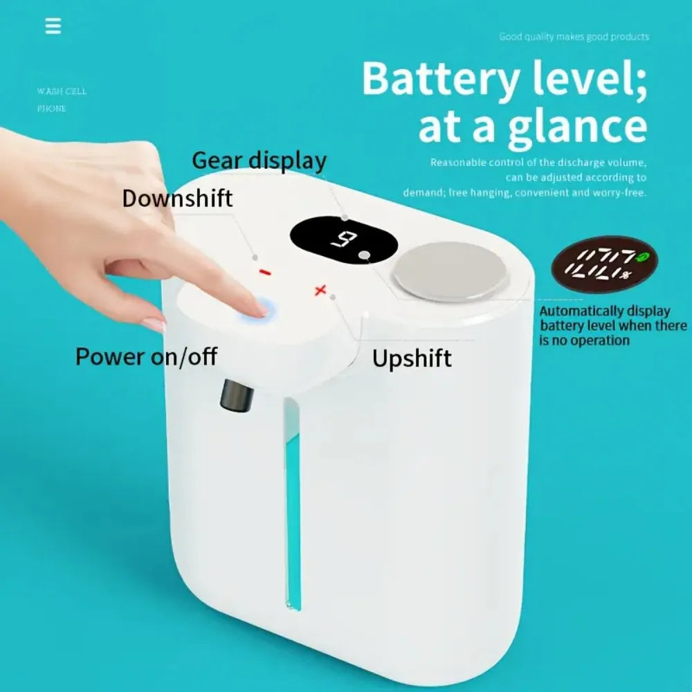 500ml Auto Soap Dispenser – HD Display, 9 Levels, IPX5